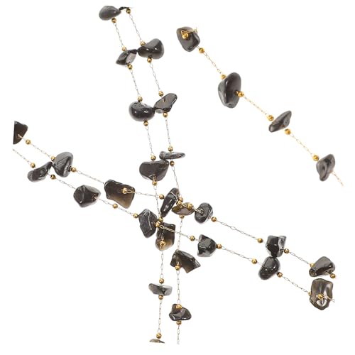SEWACC Natürliche Kristallperlenkette Schwarz Edelstahl Schmucksteine zum Auffädeln DIY Bastelset für Armband Halskette Partydeko und Kreative Schmuckherstellung SEWACC Natürliche Kristallperlenkette Schwarz Edelstahl Schmucksteine zum Auffädeln DIY Bastelset für Armband Halskette Partydeko und Kreative Schmuckherstellung von SEWACC