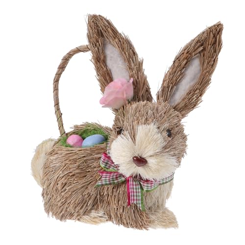 SEWACC Niedlicher Aus Stroh Geflochtener Osterhase Stehender Geflochtener Hase Figur Osterhasen Tischstatuen Tierschmuck Kunsthandwerk SEWACC Niedlicher Aus Stroh Geflochtener Osterhase Stehender Geflochtener Hase Figur Osterhasen Tischstatuen Tierschmuck Kunsthandwerk von SEWACC