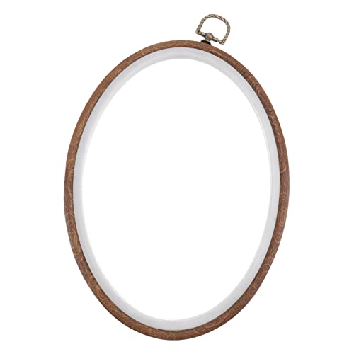 SEWACC Ovaler DIY Stickrahmen Vintage Handstickerei Rahmen Stabiles Stickzubehör für Kreuzstich und Handarbeiten Dekoratives Stickbild Halter für Hobby und von SEWACC