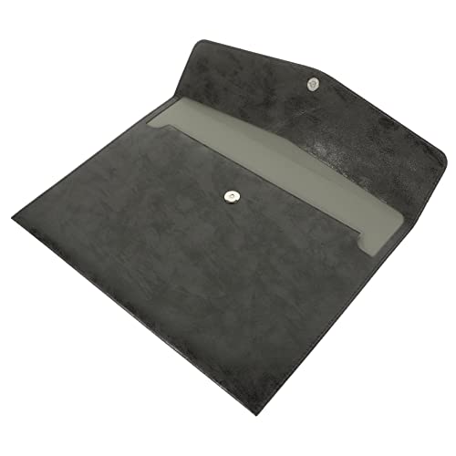 SEWACC PU Dokumentenmappe aus Hochwertigem PU Material Großer Fassungsvermögen Sicherer Schnappverschluss Leichter Mobiler Datei Organizer für Büro und Geschäftsunterlagen von SEWACC