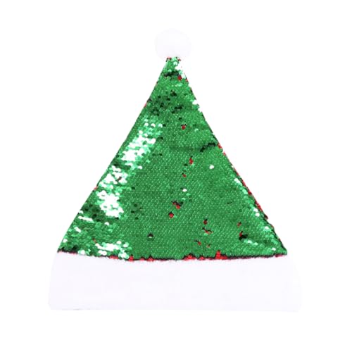 SEWACC Pailletten-weihnachtsmannmütze, Weihnachtsparty-kappe, Pailletten-kopfschmuck, Festival-dekorationen (grün) von SEWACC