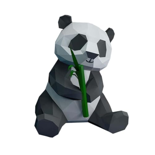 SEWACC Papiermodell Panda mit Bambus DIY Origami Dekoration Ornament Geometrisch Einfach Zusammenzubauen Langlebiges Papier für Partys und Festivals von SEWACC