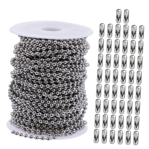SEWACC Perlenkette mit Rostfreien Verlängerungs Kupplungen Langlebige Kugelkette für Deckenzug Lampenerweiterung Halsband DIY und Anhänger SEWACC Perlenkette mit Rostfreien Verlängerungs Kupplungen Langlebige Kugelkette für Deckenzug Lampenerweiterung Halsband DIY und Anhänger von SEWACC