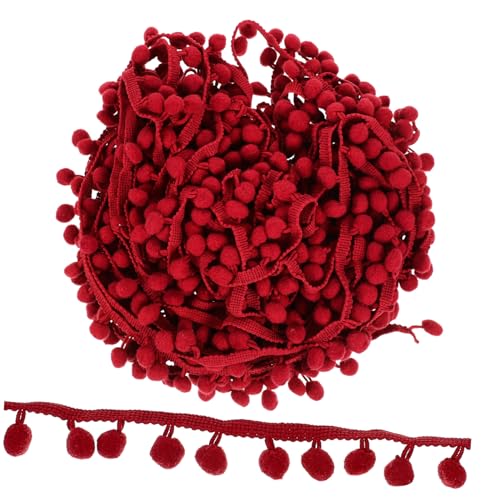 SEWACC Pom Pom Borte Breit Burgunderrote Pompons Elastischer Fransenbesatz für Vorhänge Kleidung DIY Basteln Dekoration für Hochzeit und Modeaccessoires SEWACC Pom Pom Borte Breit Burgunderrote Pompons Elastischer Fransenbesatz für Vorhänge Kleidung DIY Basteln Dekoration für Hochzeit und Modeaccessoires von SEWACC