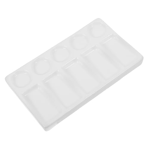 SEWACC Rechteckige Aquarellpalette Kunststoff Weiße Mischpalette für Wasserfarben Gouache und Ölmalerei mit Runden und Rechteckigen Vertiefungen Leicht SEWACC Rechteckige Aquarellpalette Kunststoff Weiße Mischpalette für Wasserfarben Gouache und Ölmalerei mit Runden und Rechteckigen Vertiefungen Leicht von SEWACC