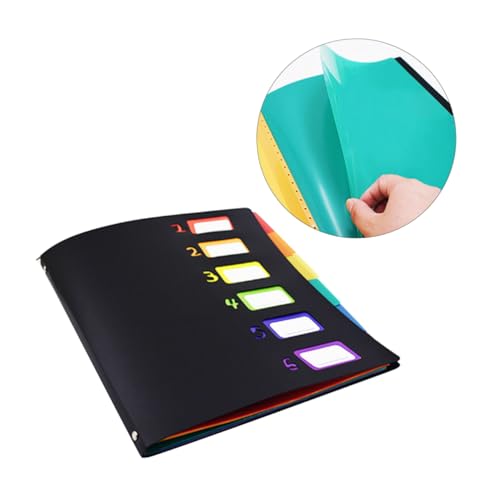 SEWACC Regenbogenfarbiger Kunststoff Fächerordner Dokumentenmappe Organizer Für Büro Schule Kunststoffmaterial Robust Praktisch Leicht Tragbar von SEWACC