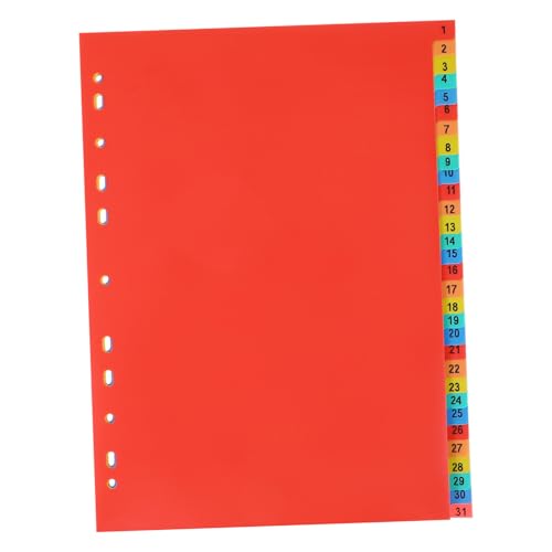 SEWACC Register Trennblätter Teilig mit Zahlenreiter Klassifizierungsreiter für Schulordner Büroorganisation Schnellhefter Ablage Dokumentenmappe von SEWACC