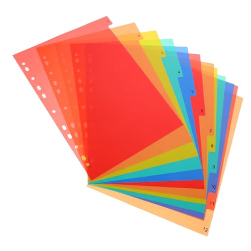 SEWACC Register Trennblätter mit Bunten Tabs Abnehmbare Index Seitenmarker für Schnellhefter und Ordner Nummerierte Notizbuch Divider für Büro und Schule von SEWACC