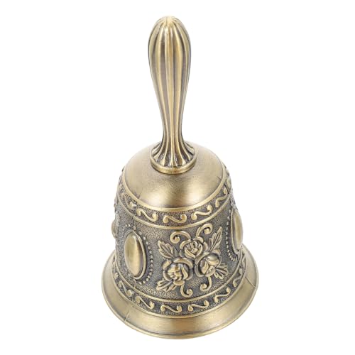 SEWACC Retro Handglocke aus Metall mit Komfortablem Griff Extra Laut für Restaurant Bar und Service Langlebige Tischklingel für Empfang Kunden und Trainingszwecke Vielseitig Einsetzbar von SEWACC