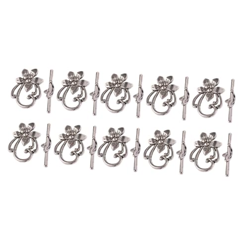 SEWACC Retro Ot Verschluss aus Langlebiger Legierung Blumenförmige Schmuckverschluss accessoires für Kreative DIY Armbänder und Halsketten Antikes Silber Leicht und Kompakt von SEWACC