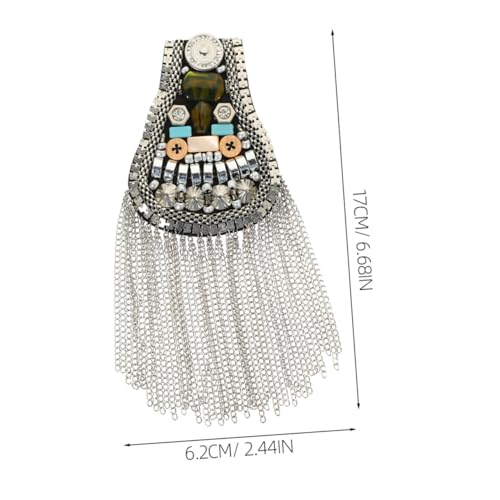 SEWACC Retro Schulterdekoration Metallic Quasten Epauletten mit Geflochtener Fransenverzierung Abnehmbare Vintage Schulterapplikationen für Jacken Kleider Festliche Outfits von SEWACC