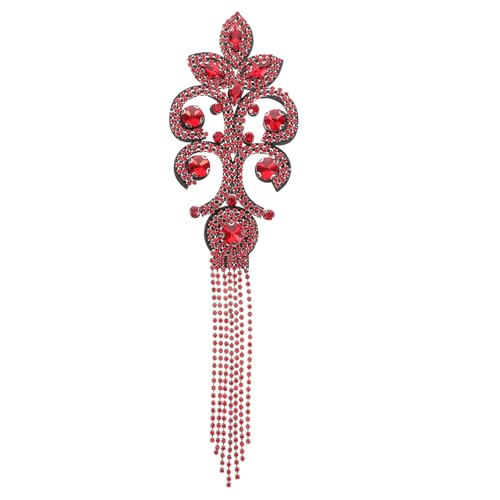 SEWACC Rhinestone Quaste Schulterepauletten für Vintage Kleider Schulterdekorationen mit Fransen für Hochzeiten und Partys Handgefertigt Rot mit Funkelnden Strasssteinen SEWACC Rhinestone Quaste Schulterepauletten für Vintage Kleider Schulterdekorationen mit Fransen für Hochzeiten und Partys Handgefertigt Rot mit Funkelnden Strasssteinen von SEWACC