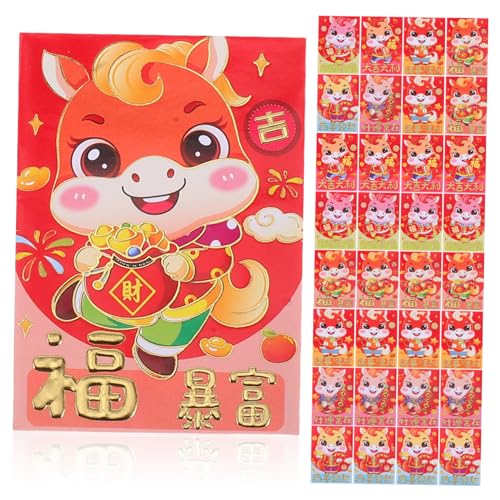 SEWACC Rote Umschläge Jahr Des Pferdes Chinesische Neujahrskarten mit Cartoon Pferdemotiv Glücksgeldumschläge für Frühlingsfest Hochzeiten und Festliche Anlässe SEWACC Rote Umschläge Jahr Des Pferdes Chinesische Neujahrskarten mit Cartoon Pferdemotiv Glücksgeldumschläge für Frühlingsfest Hochzeiten und Festliche Anlässe von SEWACC