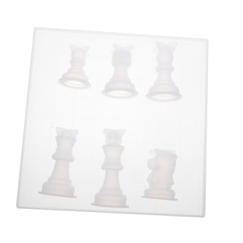 SEWACC Schachfiguren Silikonform Set Wiederverwendbare Schachmold Formen für DIY Schachbrett Modellierung Flexible Gießform für Familien Freizeitgestaltung von SEWACC