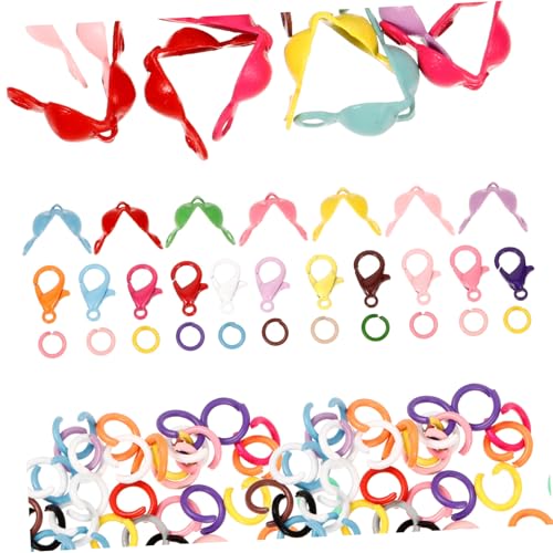 SEWACC Schmuckverschluss DIY Lobster Clasps mit Offenen Biegeringen für Halsketten Armbänder Ohrringe Schmuckherstellung Zubehör Mixfarben Langlebig Praktisch von SEWACC