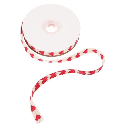 SEWACC Schneidbares Geschenkband mit Herzmuster Diy Bastelmaterial für Dekoration Bouquets und Kuchen Robustes Langlebiges Bänder für Feste und Kreative Projekte Rot von SEWACC