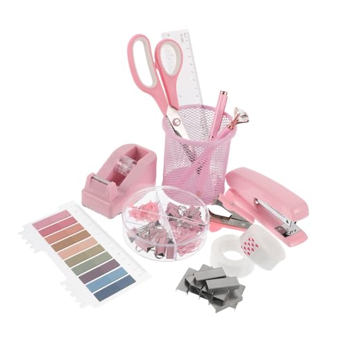 SEWACC Schreibtisch set Büroaccessoires Stilvoll Modern mit Hefter Klebebandspender Heftklammerentferner Elegant für Frauen Büro Arbeitsplatz Organizer Multifunktional Geschenk von SEWACC