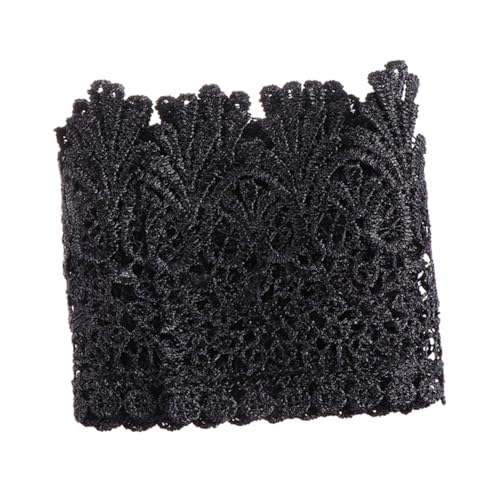 SEWACC Schwarze Polyester spitze zum Annähen Spitzenbesatz für DIY Kleidung Handwerk Modeaccessoires und Heimdekoration Langlebiges Spitzenband für Nähprojekte von SEWACC