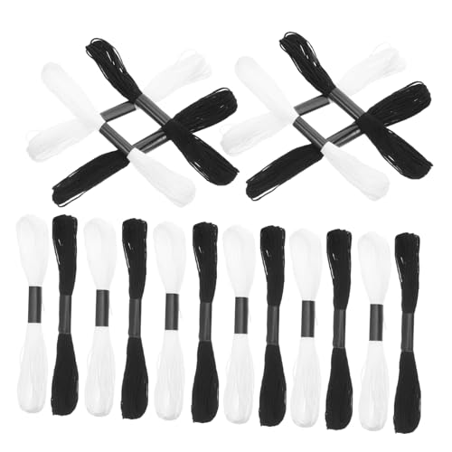 SEWACC Schwarze und Weiße Stickgarn für Kreuzstich DIY Handwerk Schmuckherstellung Kleidung Verzierung Vielseitig Einsetzbar für Heimdekoration von SEWACC