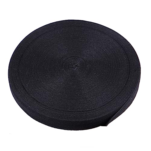 SEWACC Schwarzes Baumwoll Twillband Weiches Strapazierfähiges DIY Geschenkband für Handarbeiten Scrapbooking Partydekoration und Floristik Hautfreundliches Elegantes Bastelzubehör von SEWACC