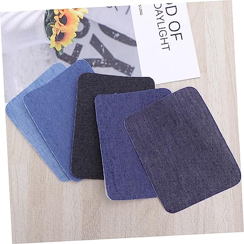 SEWACC Selbstklebende Denim Patches Ellbogen Knie Flicken Baumwollstoff Aufbügelflicken für Kleidung Schuhe Hüte Taschen Jeans Reparatur Applikationen Mix Blau von SEWACC