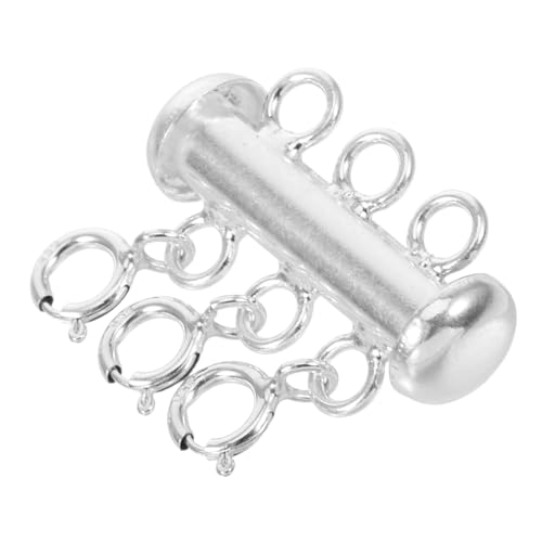 SEWACC Silberner Perlen mehrfach halsketten verschluss mit Federring Verstellbarer Schmucktrenner für Layering Vielseitiger Schmuckverbinder für Damen Mehrreihige Ketten und Armbänder von SEWACC