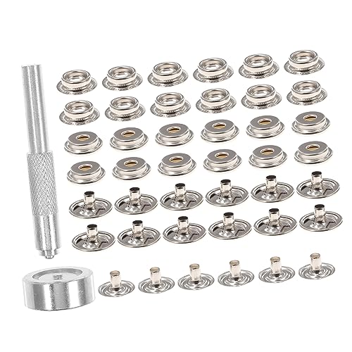 SEWACC Snap Button Kit Metall Druckknöpfe mit Snap Befestiger Werkzeug Robustes DIY Knopfzange Zubehör für Kleidung Leder Zelte Planen zum Annähen und Reparieren von SEWACC