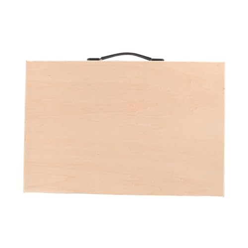 SEWACC Solid Wood Sketching Board Tragbares Zeichenbrett für Kunststudenten Glatte Oberfläche Stabiler Metallgriff für Outdoor und Reisen von SEWACC