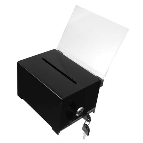 SEWACC Spendenbox mit Schloss Acryl Vorschlagsbox für Abstimmungen und Spenden Sichere Sammlung von Geld und Briefen Transparentes Design für Faire Entscheidungen von SEWACC