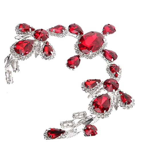 SEWACC Strass Applikation Schmuck Kette Rot Glitzernde Kristall Dekoration für Kleidung Taschen Nähen DIY Zubehör Langlebig und Modisch von SEWACC
