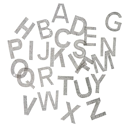 SEWACC Strass Buchstaben Aufnäher Hot Melt Applikationen zum Aufbügeln DIY Patches für Kleidung Jeans Taschen Bling Dekoration für Jacken und Accessoires von SEWACC