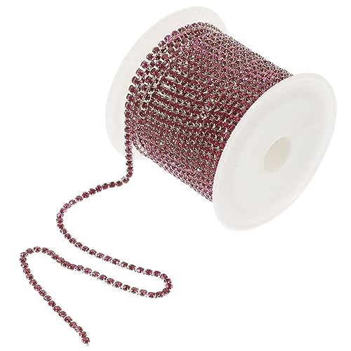 SEWACC Strass Kette Silberboden DIY Dekokette für Brautkleider Hochzeitsschmuck Applikation Verziert mit Lila Roten Glasrhinestones für Kleidung und Accessoires von SEWACC