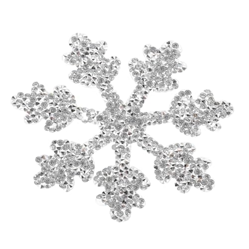 SEWACC Strass Schneeflocke Aufnäher zum Aufbügeln DIY Bügelbilder für Kleidung Jacken Jeans Rucksack Haltbare Strasssteine Applikation zum Flicken und Verzieren von SEWACC