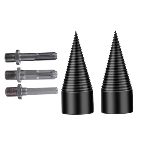 SEWACC Teiliges Holzspalter Bohrerset Kegelbohrern Stahl Spaltkegel für Bohrmaschine Tiefer Gewindeschnitt Schnelles Spalten für Indoor und Outdoor Holzarbeiten von SEWACC