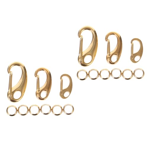 SEWACC Teiliges Karabinerhaken aus Edelstahl Langlebiger DIY Schmuckverschluss Starker Halteverschluss für Schlüsselanhänger und Schmuckverbindungen Goldfarben Kompakt und Tragbar von SEWACC