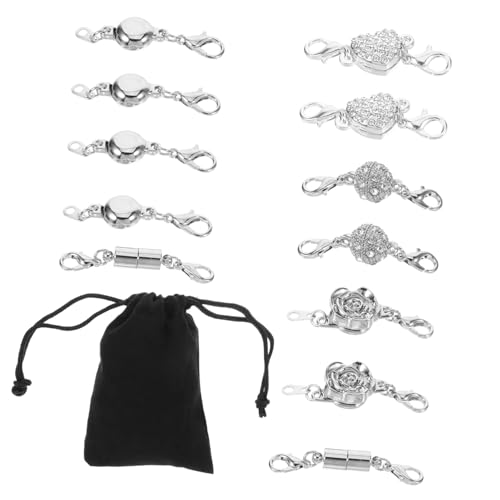 SEWACC Teiliges Magnetisches Schmuckverschluss Silberfarbene Runde Ketten und Armbandverschlüsse aus Langlebigem Metall Installieren für DIY Schmuckherstellung und Geschenkideen SEWACC Teiliges Magnetisches Schmuckverschluss Silberfarbene Runde Ketten und Armbandverschlüsse aus Langlebigem Metall Installieren für DIY Schmuckherstellung und Geschenkideen von SEWACC