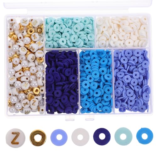 SEWACC Teiliges Polymer Clay Perlen mit Anhängern für Schmuckherstellung Fächer Box Bunte Bastelperlen für Armbänder und Halsketten DIY Geruchlos Bastelzubehör von SEWACC