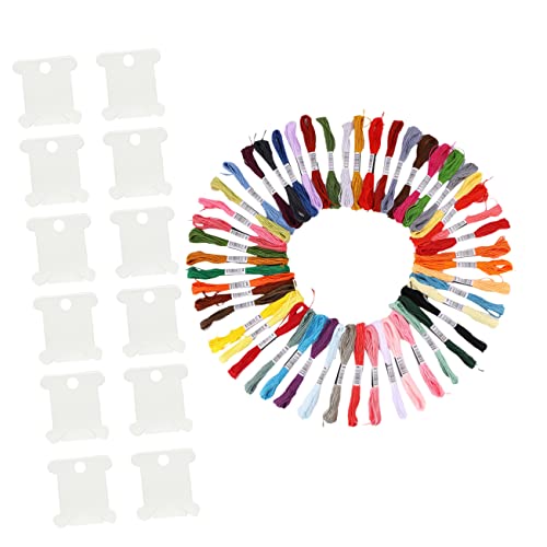 SEWACC Teiliges Stickgarn Set Regenbogenfarben mit Baumwollfäden für Kreuzstich und Bastelprojekte Winding Plates Handwerkswerkzeug für Kreative DIY Anwendungen von SEWACC
