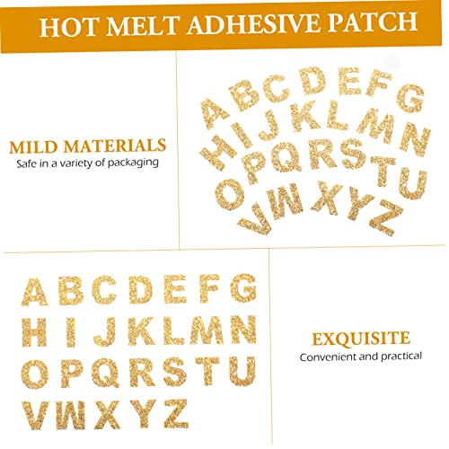 SEWACC Teiliges Strass Applikationen Goldfarbene Bügel und Näh Patches Glitzernde Alphabet Buchstaben Bestickte Hotfix Flicken zum Verzieren und Reparieren von Kleidung Taschen und DIY von SEWACC