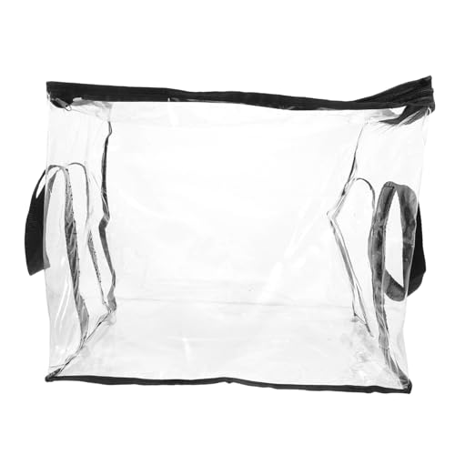 SEWACC Tragbare Aufbewahrungstasche Tasche Für Das Amt Buchbeutel Für Dateien Tasche Löschen Tragbare Büchertasche Pvc-einkaufstaschen Wasserdichter Kulturbeutel Polyester Schwarz von SEWACC