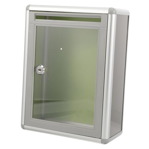 SEWACC Transparente Acryl Briefkasten Vorschlagsbox aus Aluminiumlegierung Langlebig und Installieren Kleine für Büro und Zuhause Geeignet für Dokumente und Papiere Sicher und Vielseitig von SEWACC
