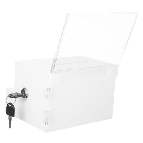 SEWACC Transparente Acryl Wahlurne mit Schloss Robuste Kompakte Spendenbox für Wohltätigkeit Schule und Büro Vielseitige Tragbare Sammelbox für Vorschläge und Abstimmungen Modernes von SEWACC