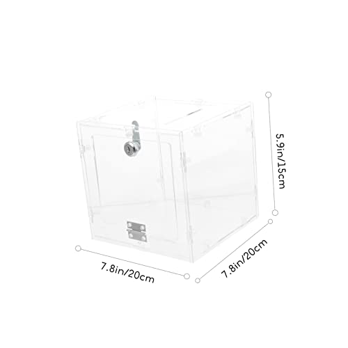 SEWACC Transparente Acryl Wahlurne mit Schloss Stabile Spendenbox Langlebiger Cube Donation Container Leicht Sicher für Abstimmungen und Vorschläge Selbst Montierbar von SEWACC
