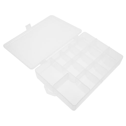 SEWACC Transparente Angelbox mit Fächern Tragbarer Kunststoff Sortierkasten für Köder und Angelzubehör Langlebiger Aufbewahrungsbehälter mit Sicherem Deckel für Outdoor Angler von SEWACC