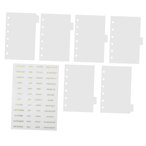 SEWACC Transparente Binder Registerseiten aus Frosted PP Trennblätter für Ringordner Goldgeprägten Aufklebern Praktische Trennelemente für Notizbücher Journale und Aktenordner SEWACC Transparente Binder Registerseiten aus Frosted PP Trennblätter für Ringordner Goldgeprägten Aufklebern Praktische Trennelemente für Notizbücher Journale und Aktenordner von SEWACC