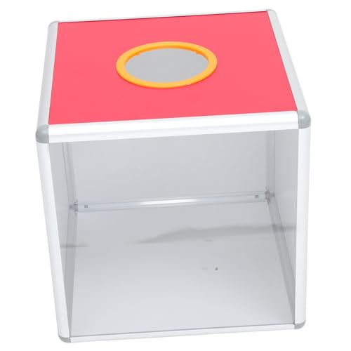SEWACC Transparente Rote Raffle Box aus Multifunktionale Spenden und Abstimmungsbox Große Sichere Öffnung für Wohltätigkeitsveranstaltungen und Gewinnspiele von SEWACC
