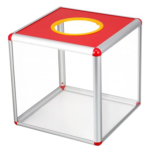 SEWACC Transparente Spendenbox aus Aluminiumlegierung und Quadratisch Leicht und Vielseitig für Sammeln Verlosung Abstimmung und Fundraising bei Indoor und Outdoor Events von SEWACC