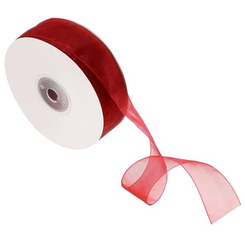 SEWACC Transparente Tiefrote Tüllband Vielseitiges Reißfestes Geschenkband für DIY Bastelprojekte Schleifen Blumenarrangements und Partydekorationen SEWACC Transparente Tiefrote Tüllband Vielseitiges Reißfestes Geschenkband für DIY Bastelprojekte Schleifen Blumenarrangements und Partydekorationen von SEWACC