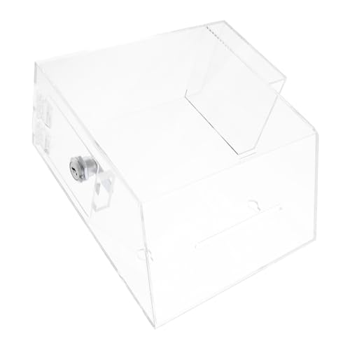 SEWACC Transparentes Acryl Spendenbox mit Schloss Kompakte Robuste Vorschlags und Wahlbox für Schule Büro Charity und Fundraising Vielseitig Einsetzbar für Einfache Sammlung und Feedback von SEWACC