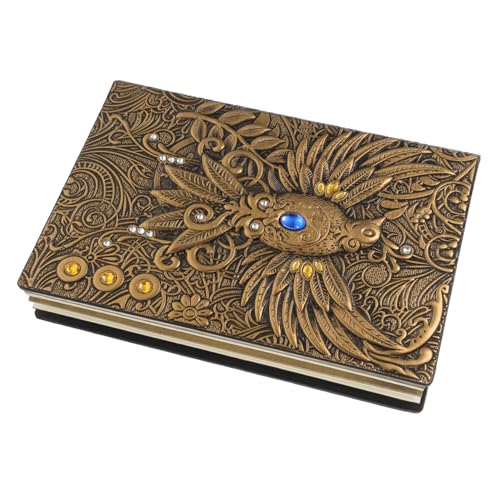 SEWACC Vintage Embossed PU Notizbuch mit Langlebiges Retro Tagebuch für Schule Reisen Schreiben Planen Geschenkidee von SEWACC